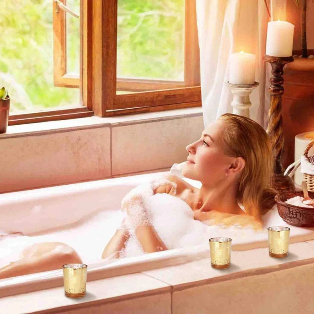 Teelichthalter aus Quecksilberglas