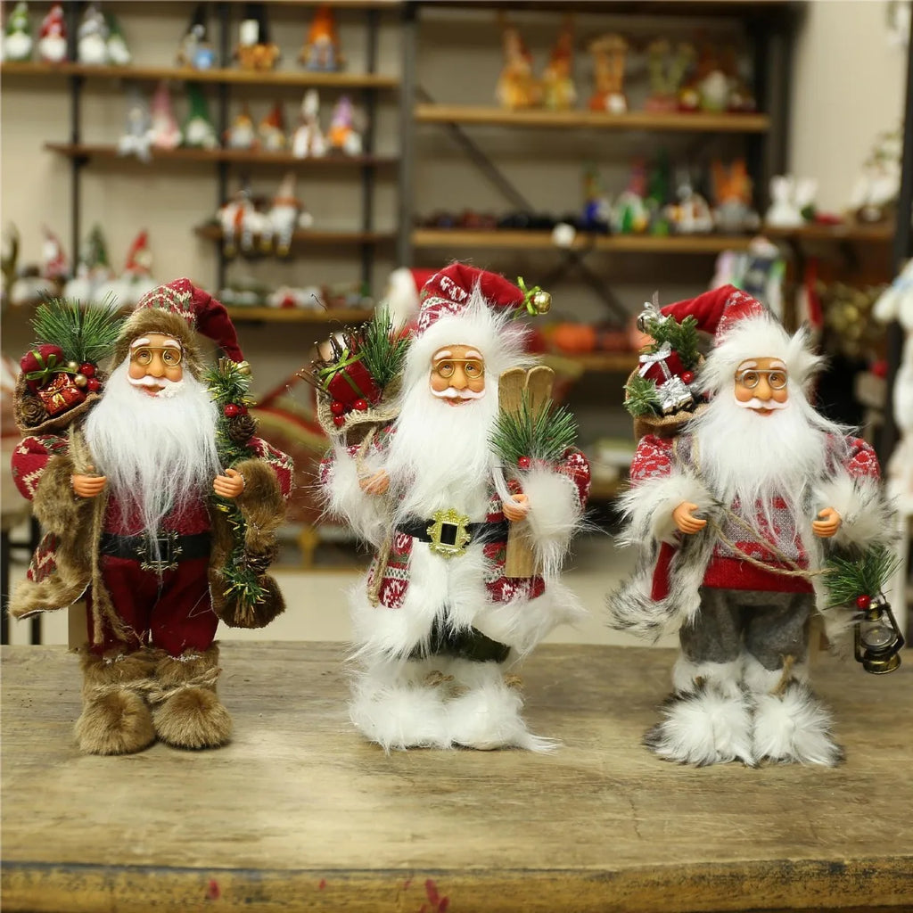 Estatua de Papá Noel: 12 pulgadas, lindos detalles brillantes.