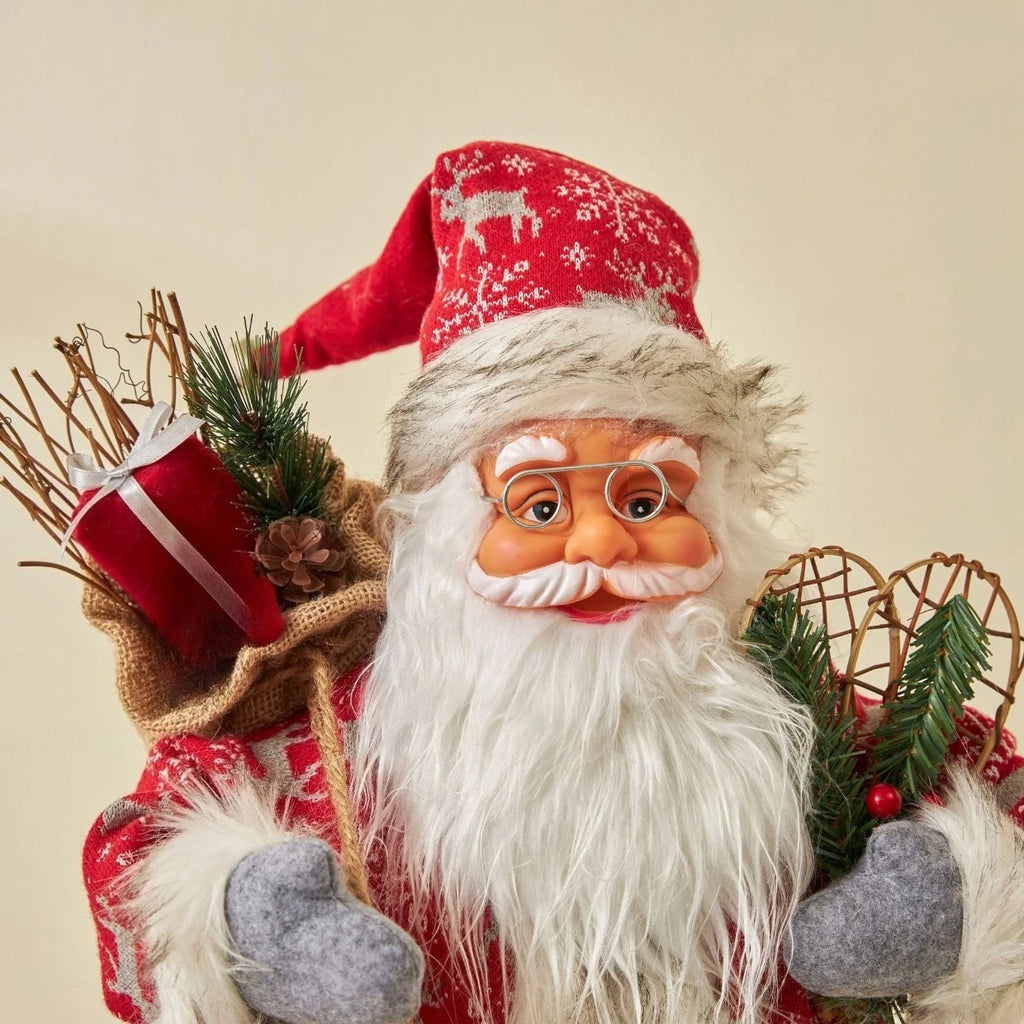 Ornamento natalizio di Babbo Natale - Statua 3D di uccello in plastica da 12,6 pollici.