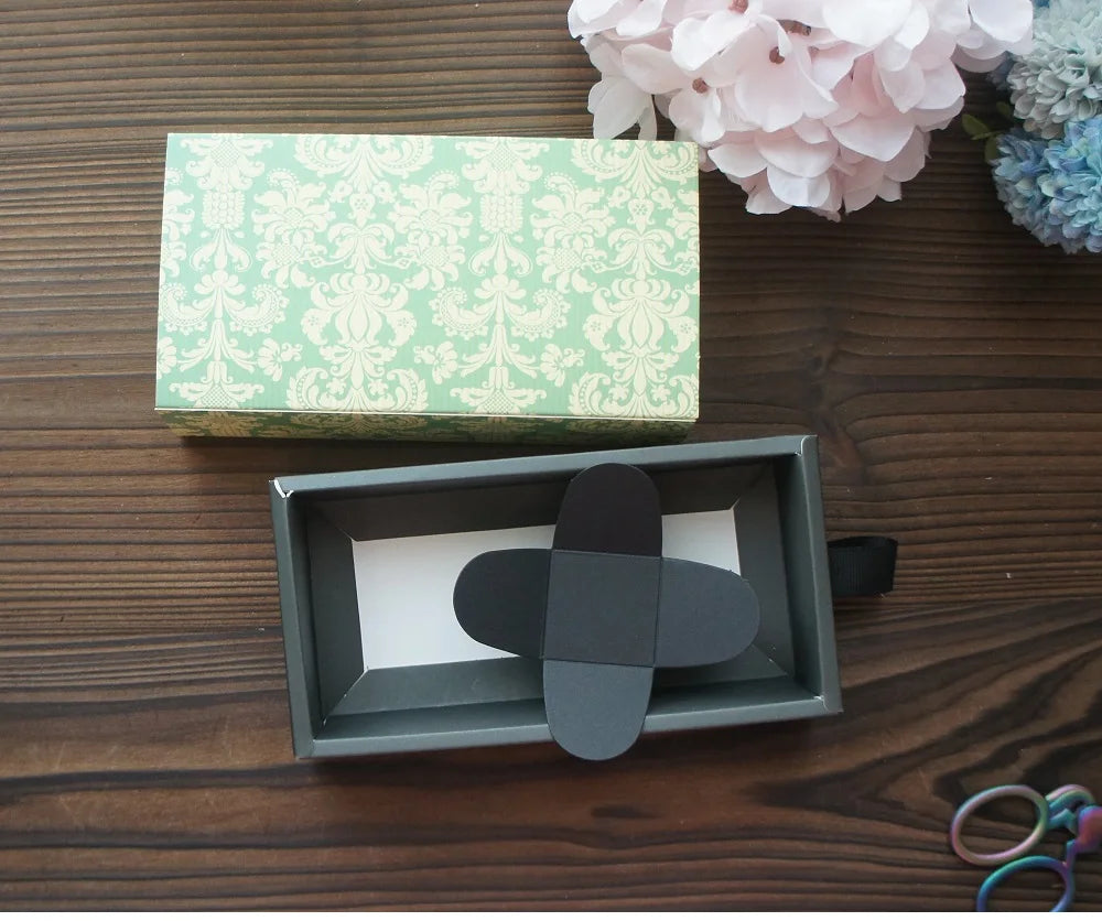 Elegante confezione regalo con motivo floreale blu e giallo, 3 misure, 10 pezzi