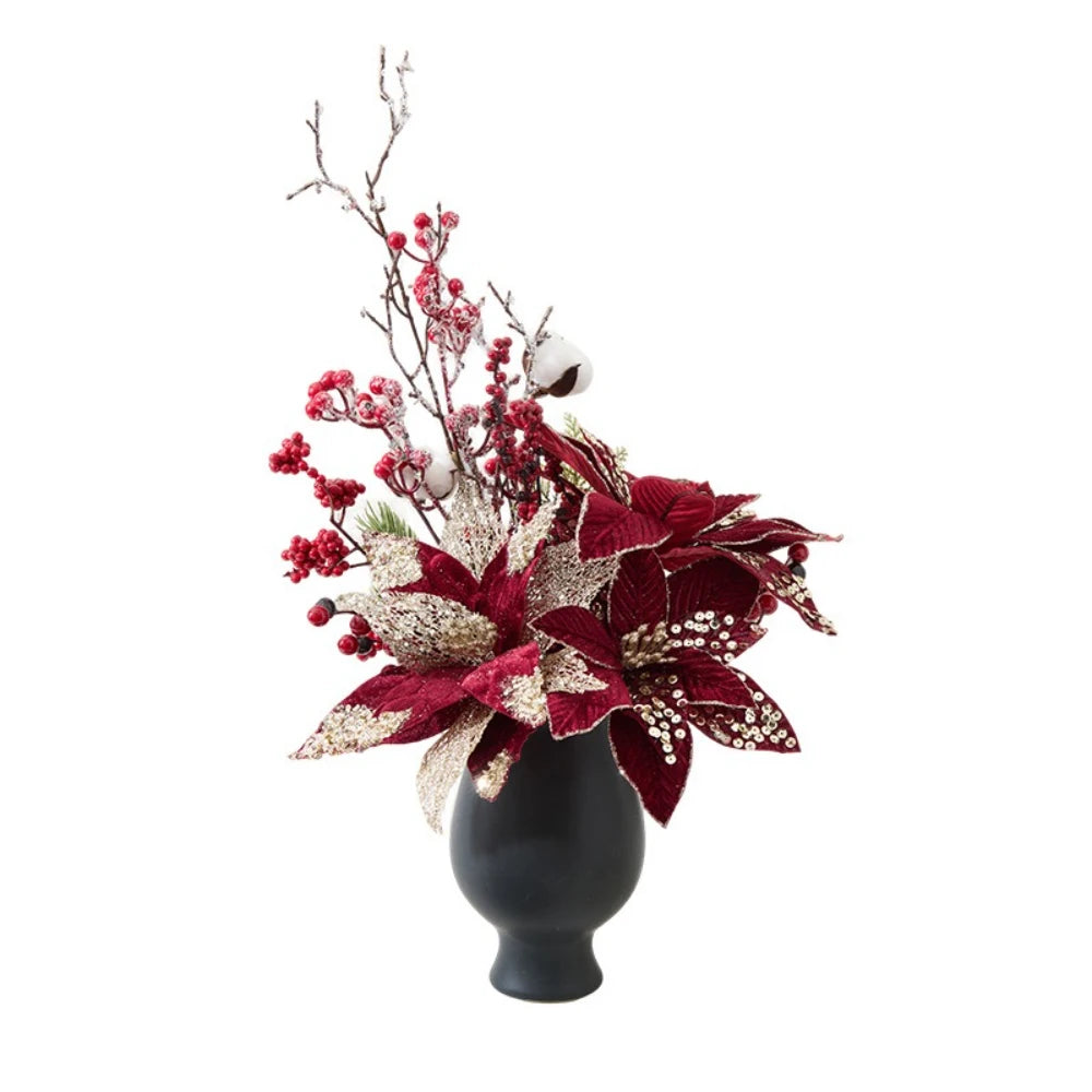 Flor de Navidad Flor Artificial Roja.