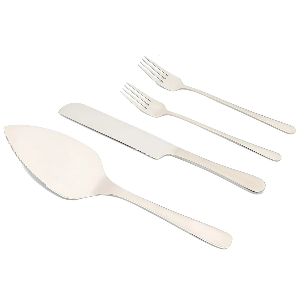 Juego de corte de pastel de boda, juego de cuchillos, tenedores y servidores de pastel personalizados para bodas.