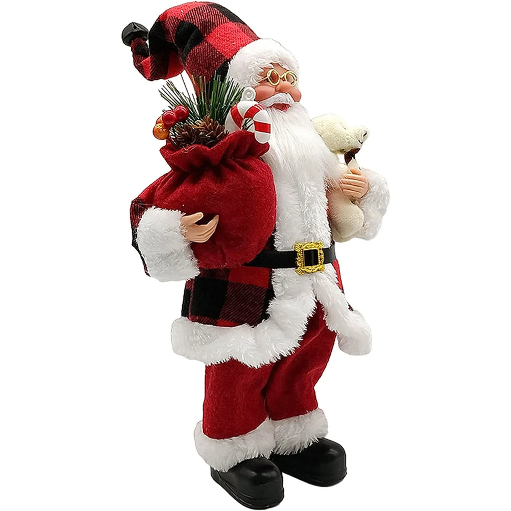 Christmas Sitting Standing Santa Claus Figurines Doll Cute 12inch.