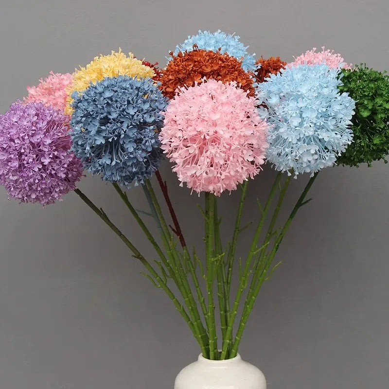 Gran rama de cebolla artificial colorida para salón de bodas floral 75 cm.