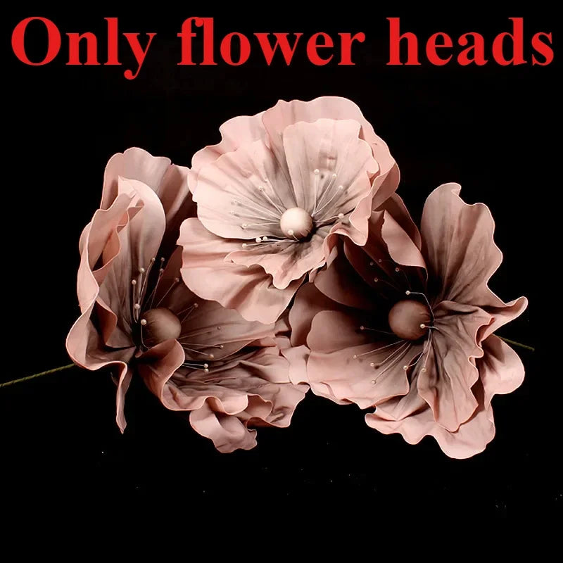 Flores artificiales de espuma de plomo grandes con soporte de 50/60/75 cm