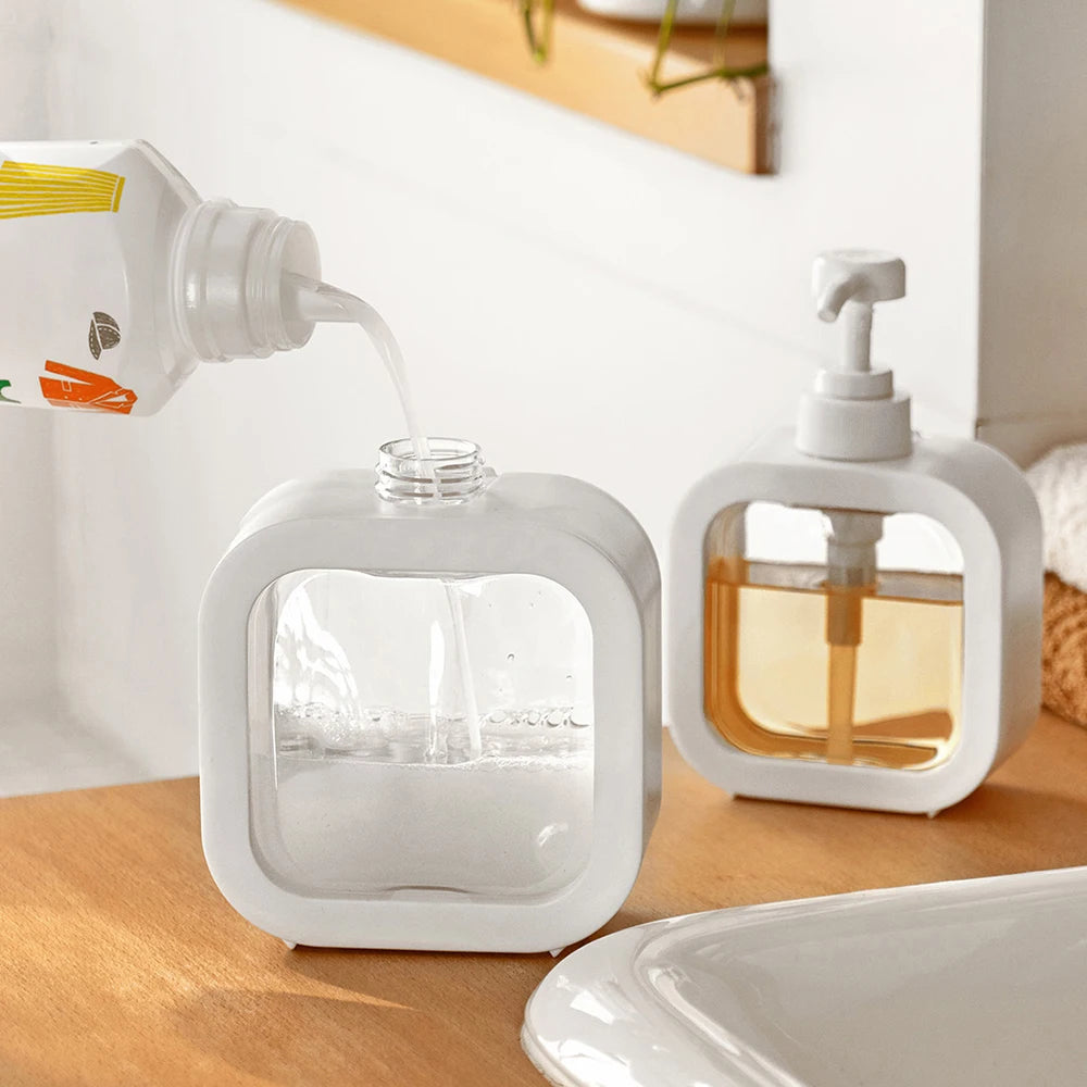 Large-capacity soap dispenser bottle transparent.