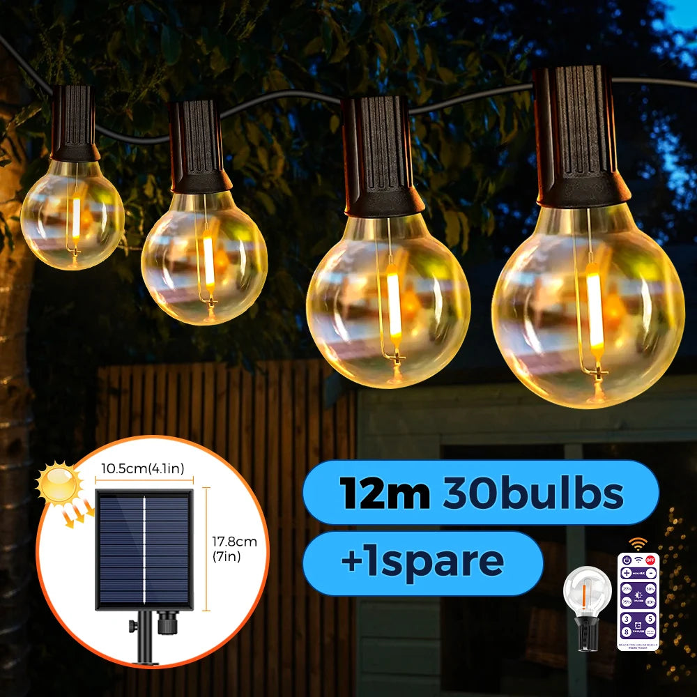 Christmas Lights Outdoor Patio Lights Solar & USB Powered Waterproof.
