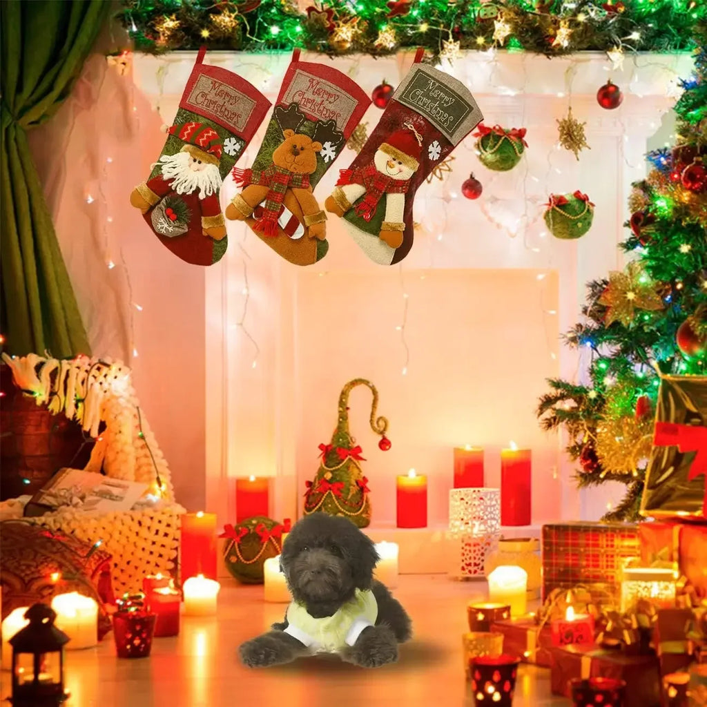 Calza di Natale Classica Grande Calza Babbo Natale Pupazzo di Neve Renna.