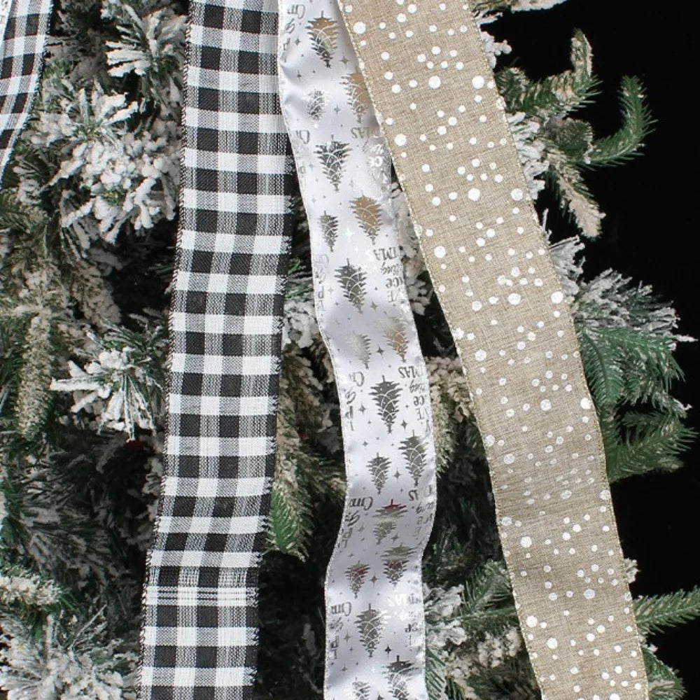 Decoración navideña con lazo para árbol colgante con cinta larga