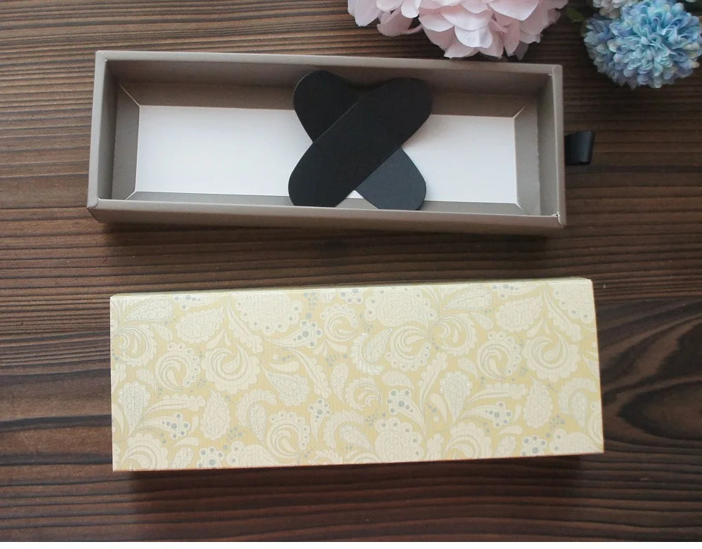 Elegante confezione regalo con motivo floreale blu e giallo, 3 misure, 10 pezzi