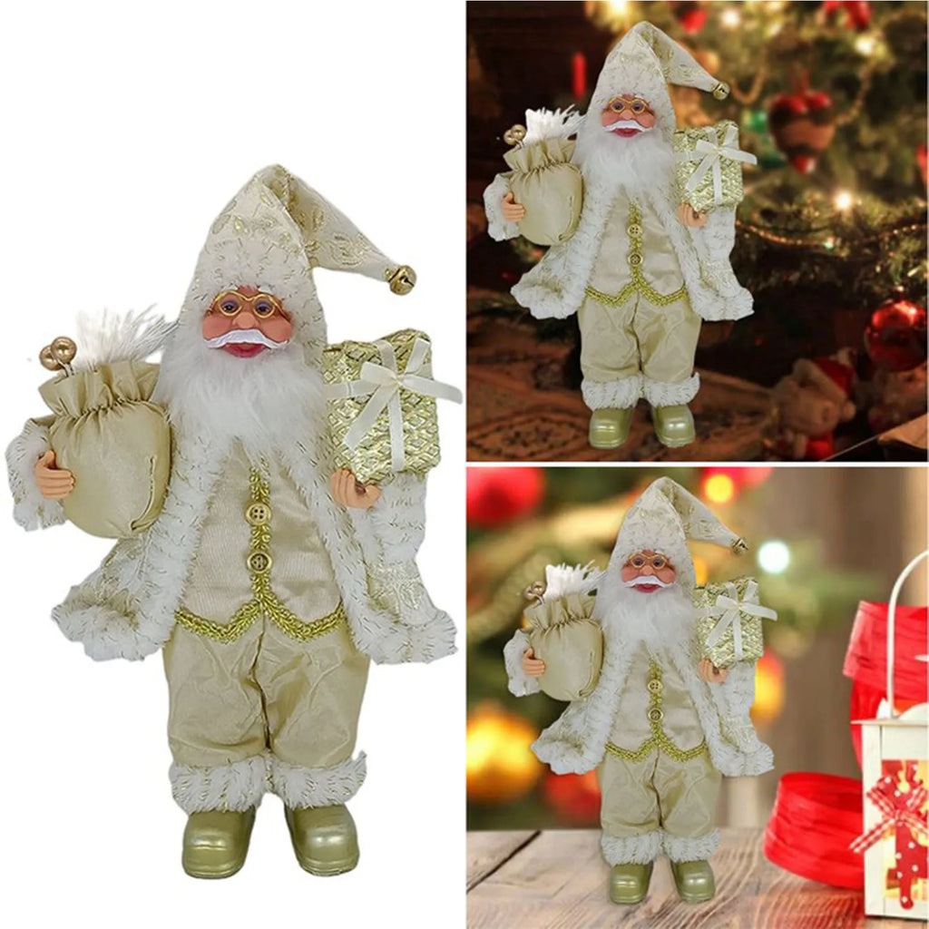 Christmas Sitting Standing Santa Claus Figurines Doll Cute 12inch.