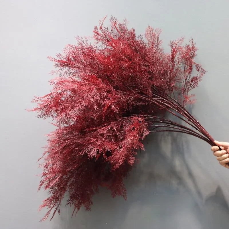 Fiore artificiale di pino, erba di brina, materiale per fiori da matrimonio, 105 cm