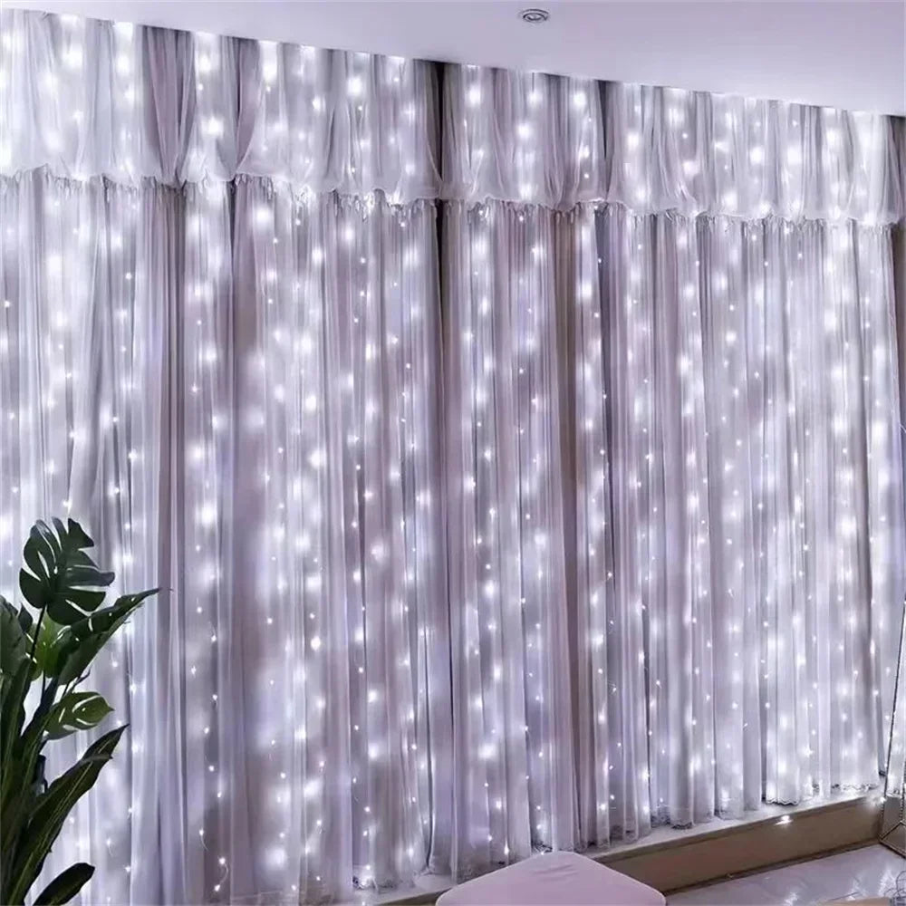 Luci di Natale per feste di compleanno, decorazione da parete a LED, 8 modalità, 3/6M.