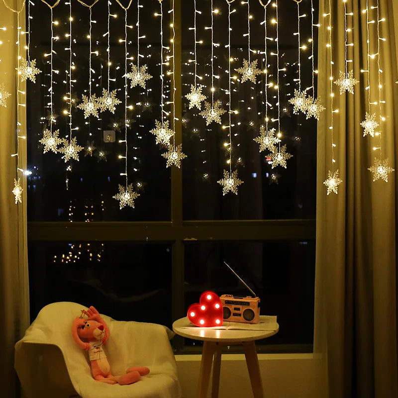 Christmas Light Led Snowflake Curtain 3.2M.