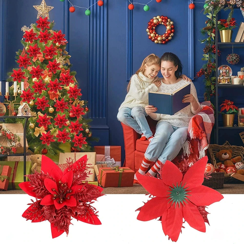 Hochwertige künstliche Weihnachtsblumen-Ornamente.