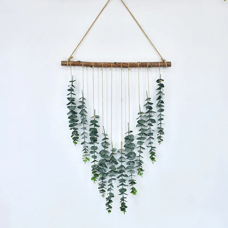 Tallos de eucalipto artificiales, planta falsa de dólar de plata.