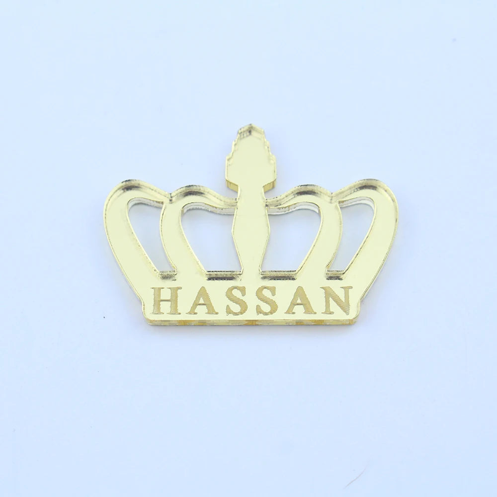 30 piezas de corona acrílica con espejo personalizado para bebé