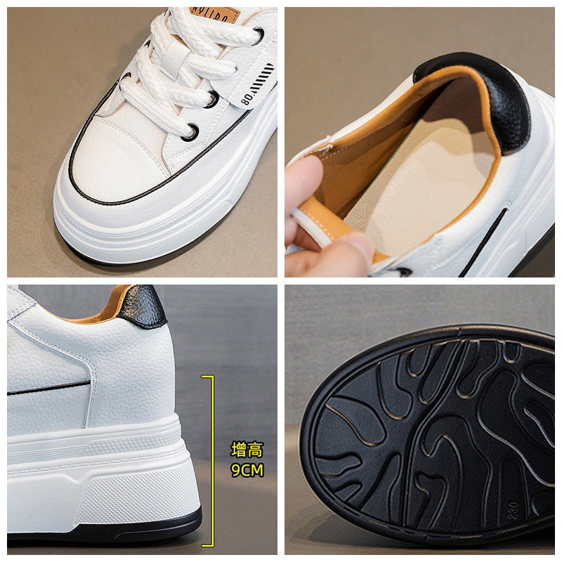 Zapatillas de plataforma Fujin para mujer de piel auténtica