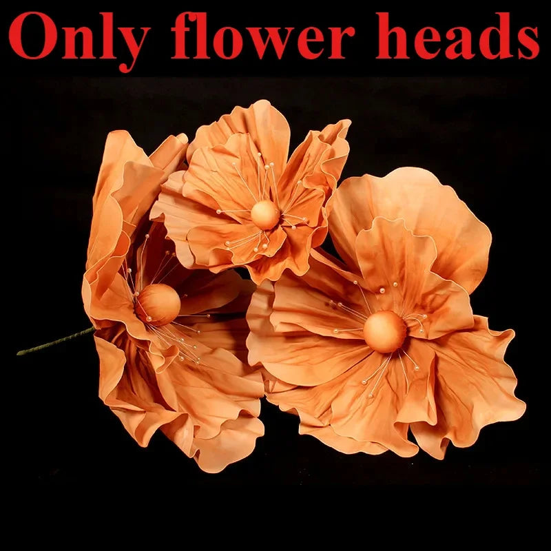 Flores artificiales de espuma de plomo grandes con soporte de 50/60/75 cm