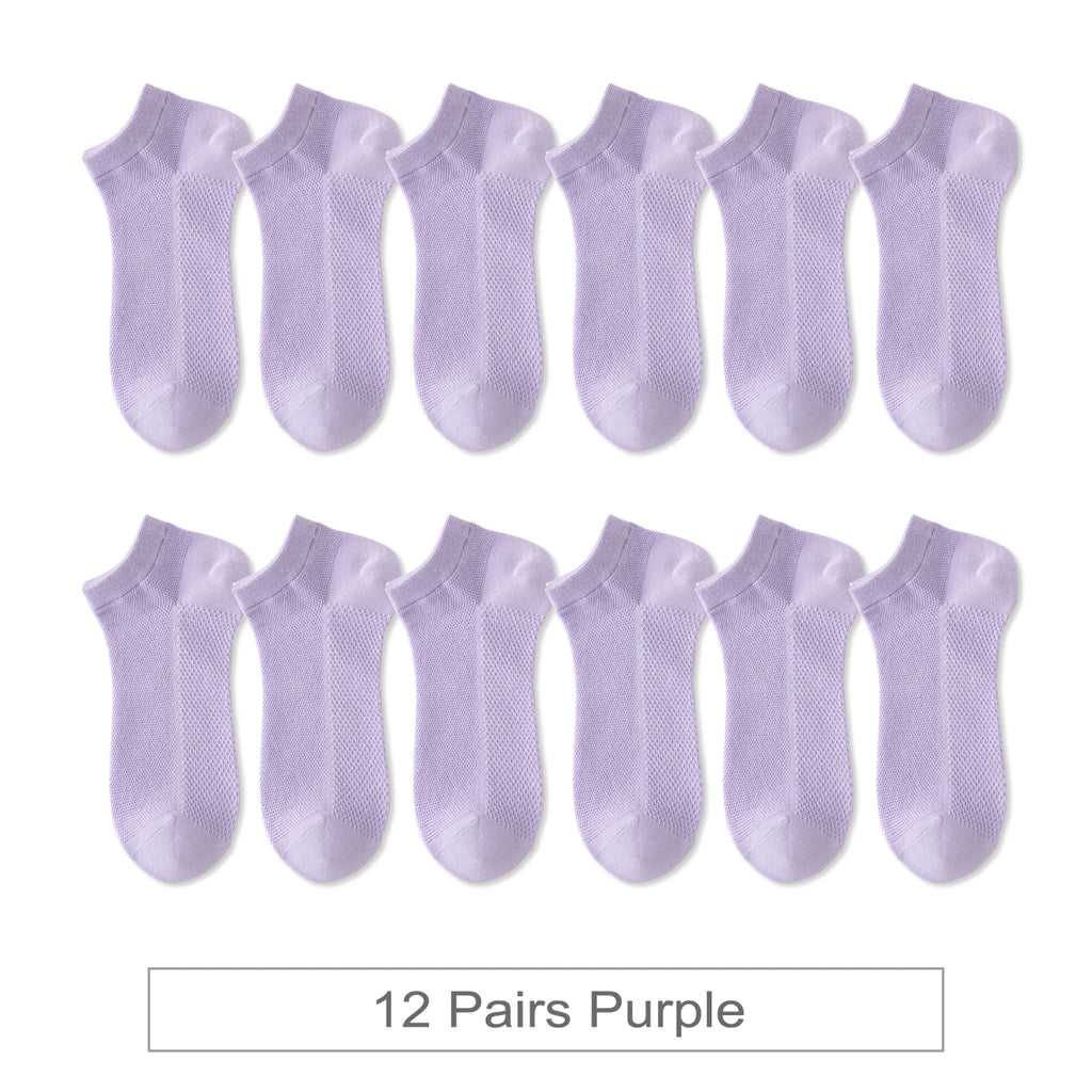 Woman Cotton Socks Short Thin Mesh Breathable