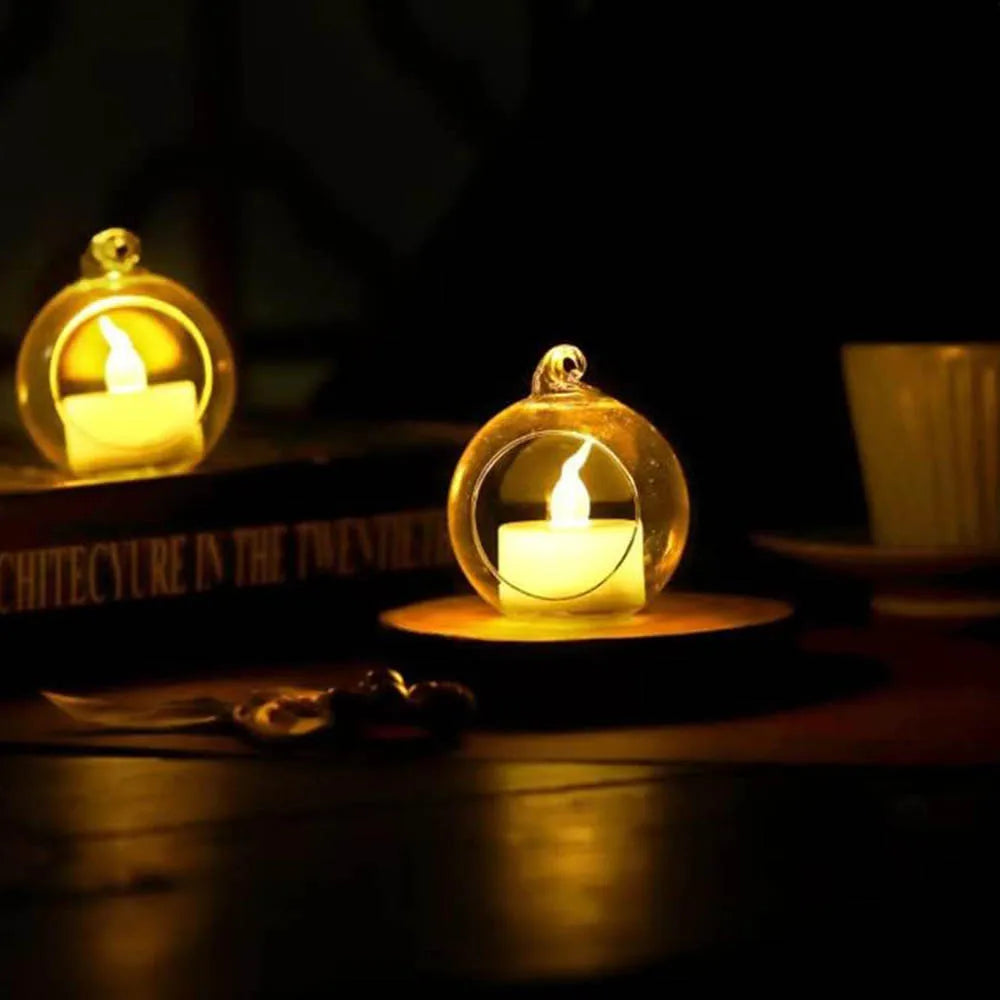 Teelichthalter Kristallglas zum Aufhängen Durchmesser 6cm/8cm