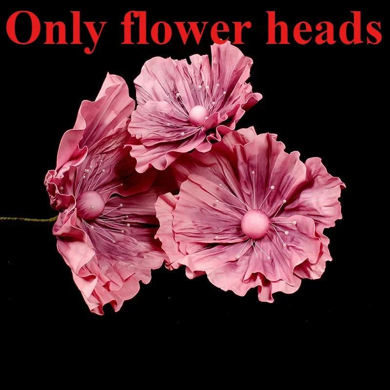 Flores artificiales de espuma de plomo grandes con soporte de 50/60/75 cm