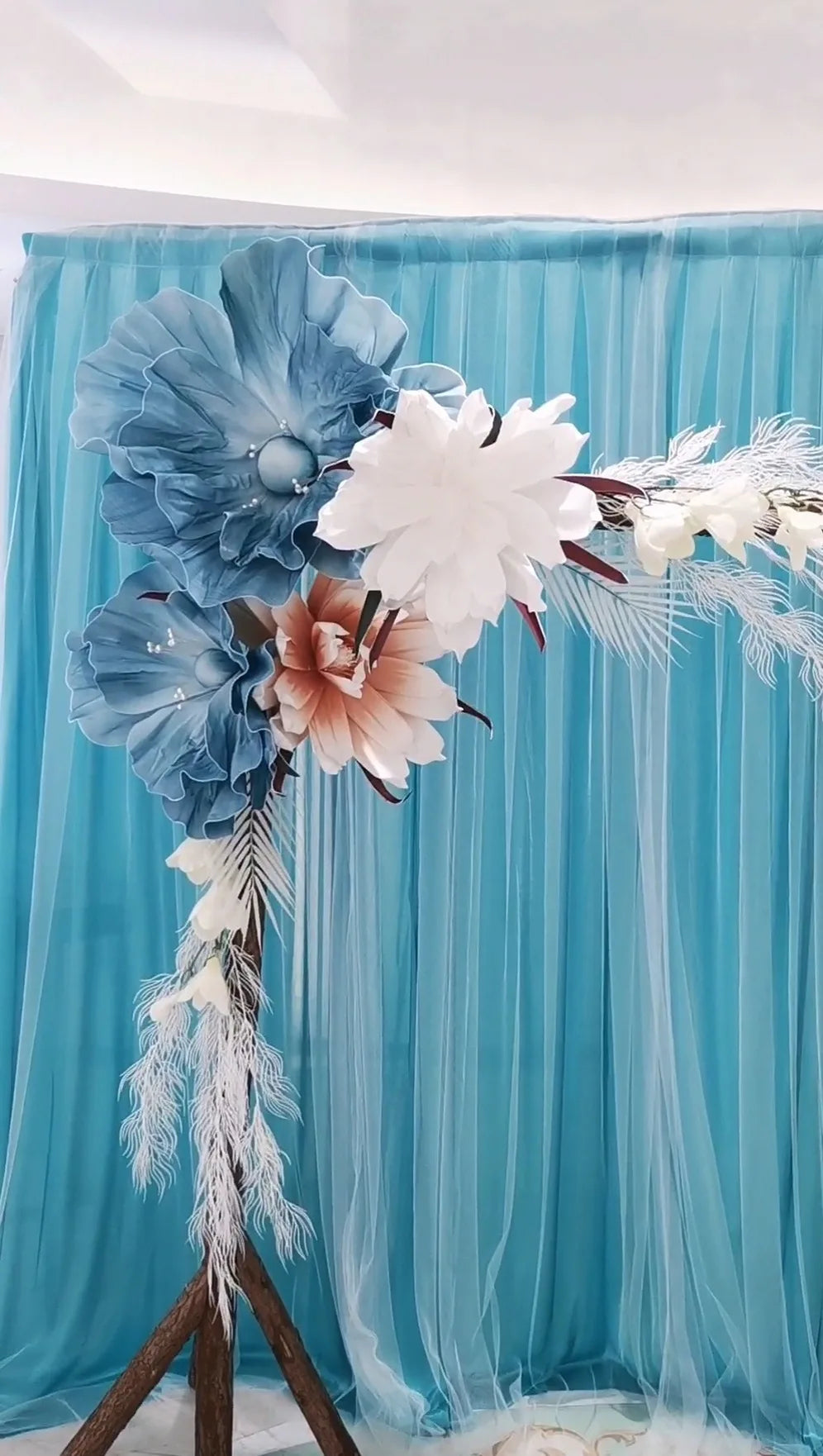 Flores artificiales de espuma de plomo grandes con soporte de 50/60/75 cm