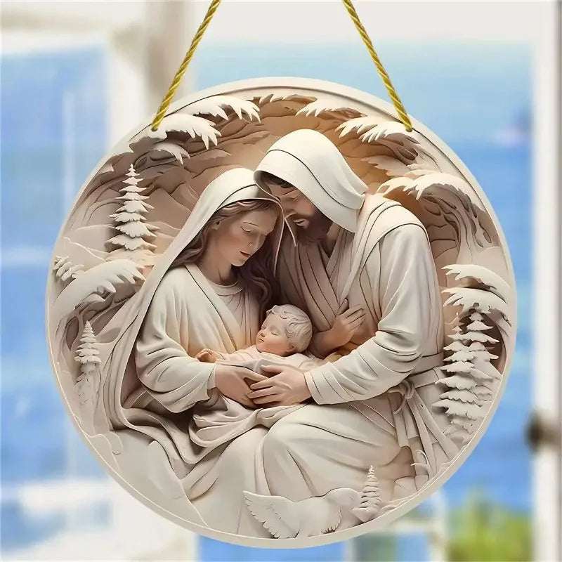 Adorno navideño 3D de Cristo Jesús para el árbol de Navidad