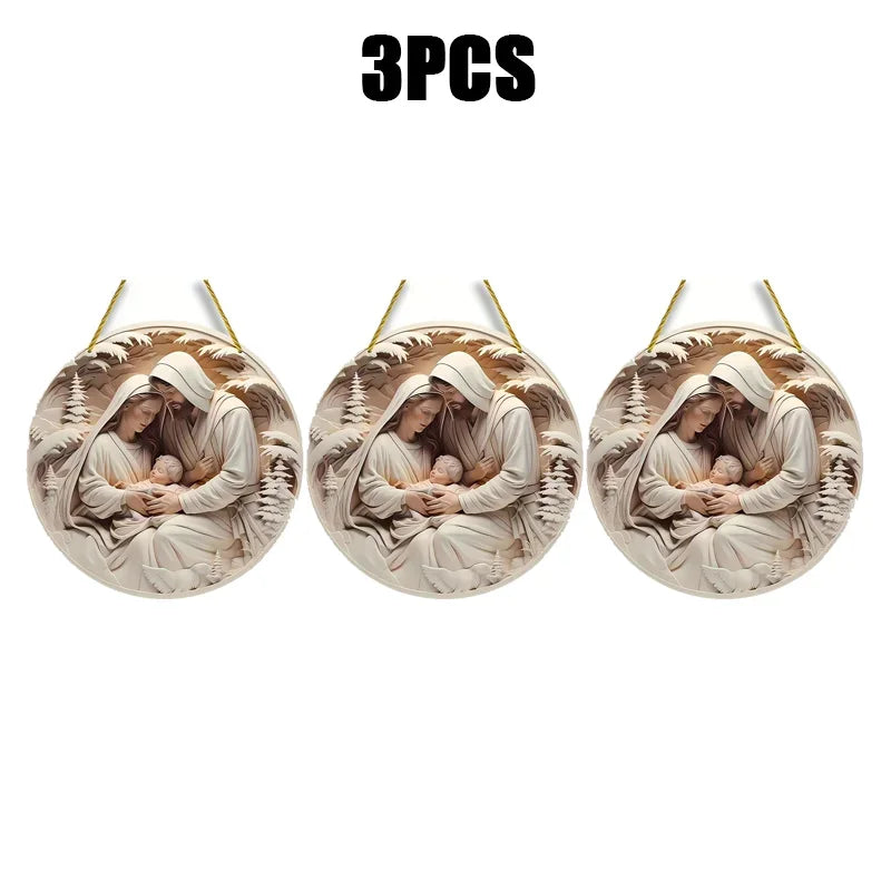 3D-Weihnachtsbaumschmuck „Heilige Nacht“ mit Christus Jesus