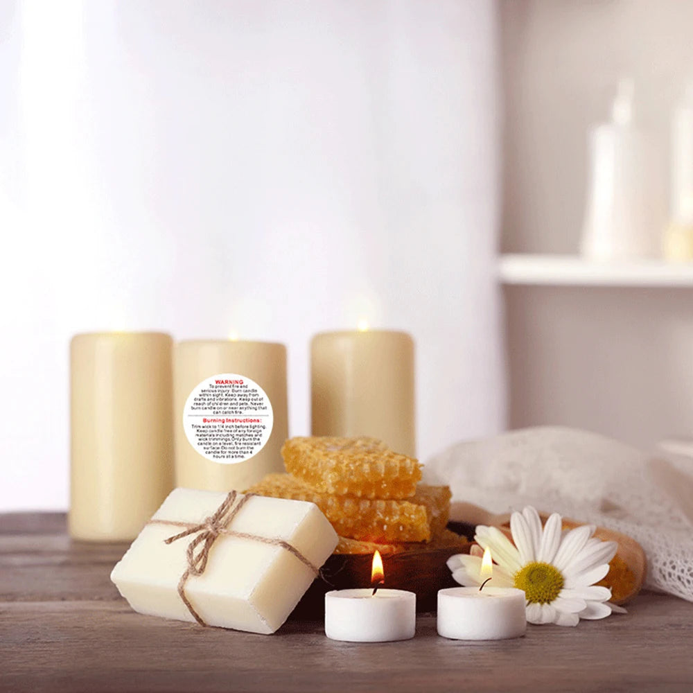 Candle Jar Container Labels Wax Melting Safety Warning Stickers