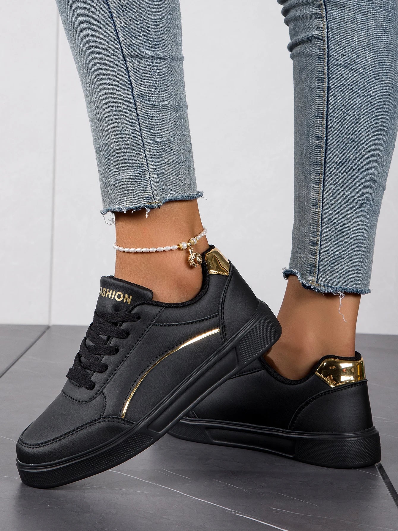 Leather Platform Sneakers for Women Classics Comfort  Non-Slip