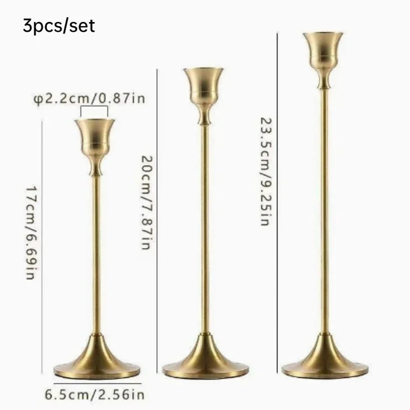 Vintage and elegant metal tabletop candle holders 1pc/3pcs