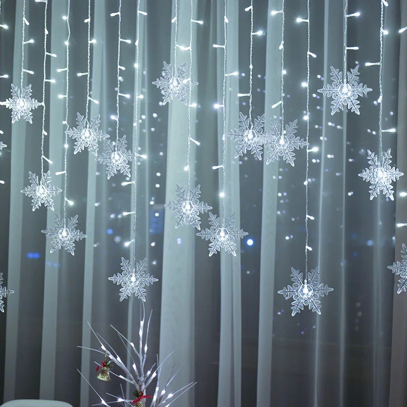 Christmas Light Led Snowflake Curtain 3.2M.