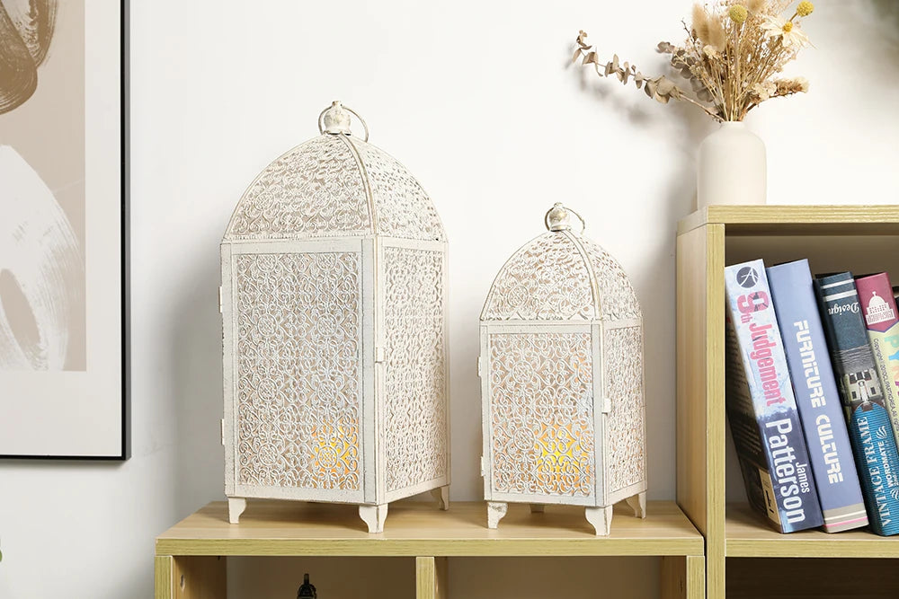 Metall Kerzenhalter Vintage Kerzenlaterne 2Stk