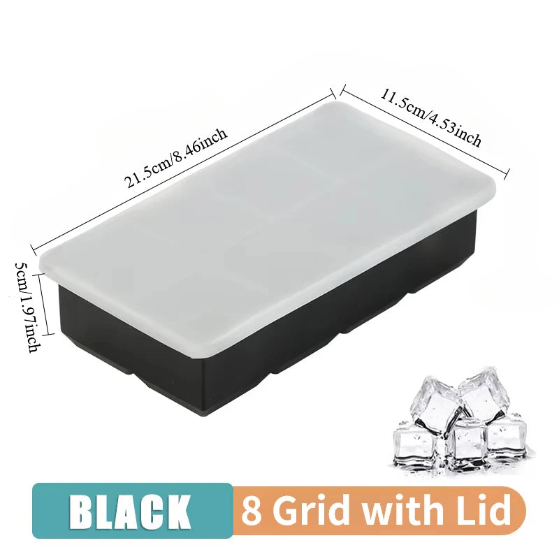 Stampi per cubetti di ghiaccio in silicone per la casa o per bar, 4/6/8/15 griglie