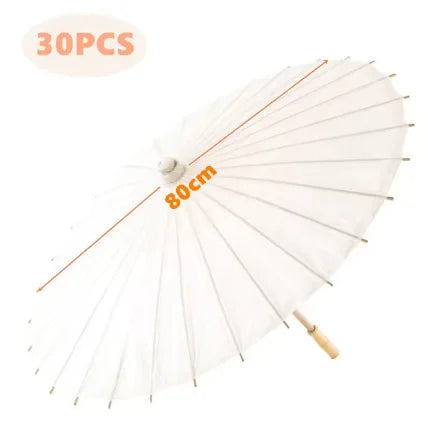 Paper Umbrella - 30-50PCS 80cm White Parasol for Wedding Decor.
