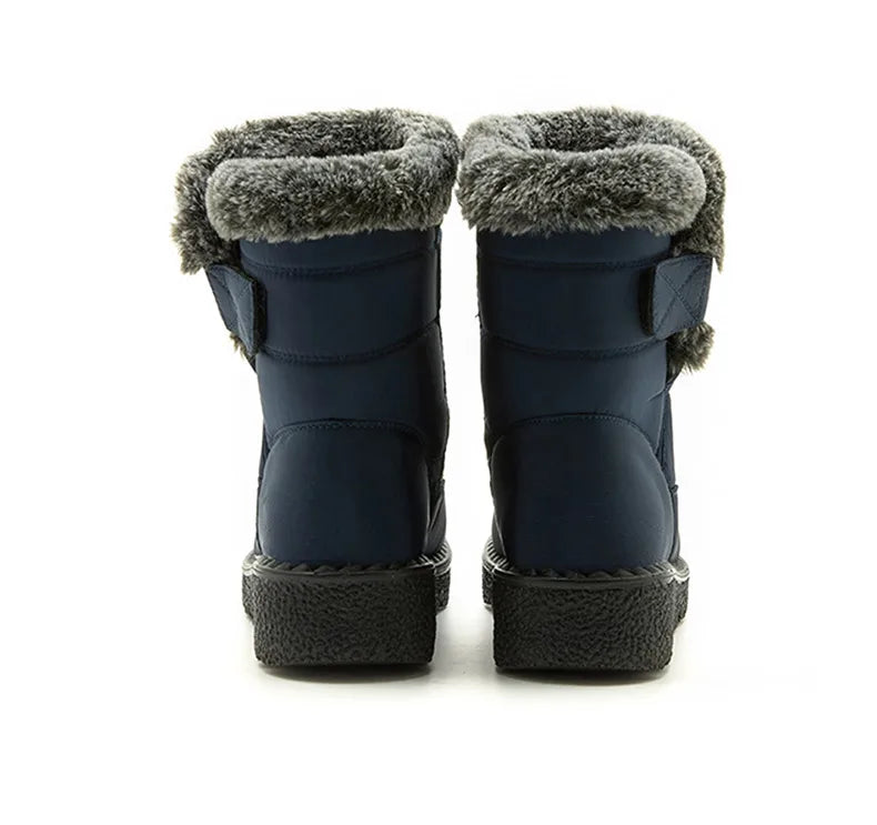Botas de invierno para mujer, botines de tacón bajo, botas de nieve impermeables para mujer