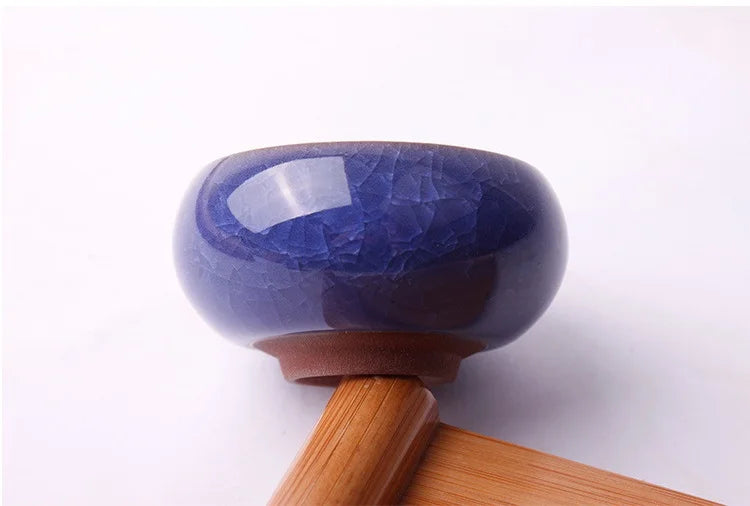 Handmade Ice Crack Ceramic Candlestick Bowl