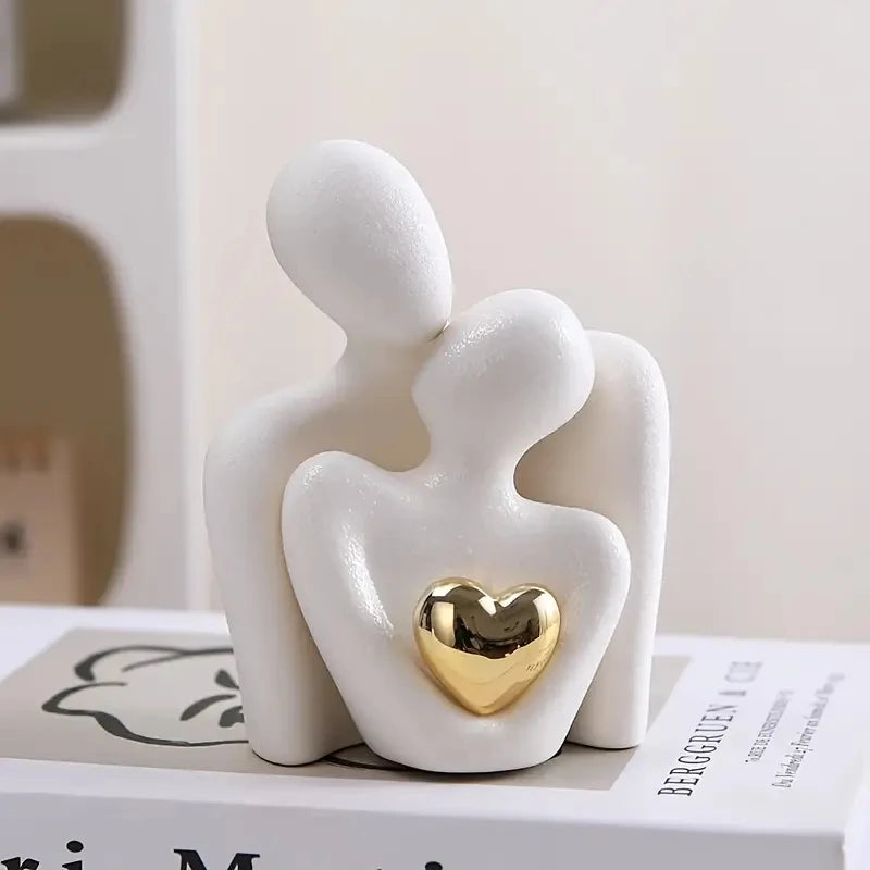 Set di statue ornamentali con abbraccio d'amore romantico, regalo per San Valentino.