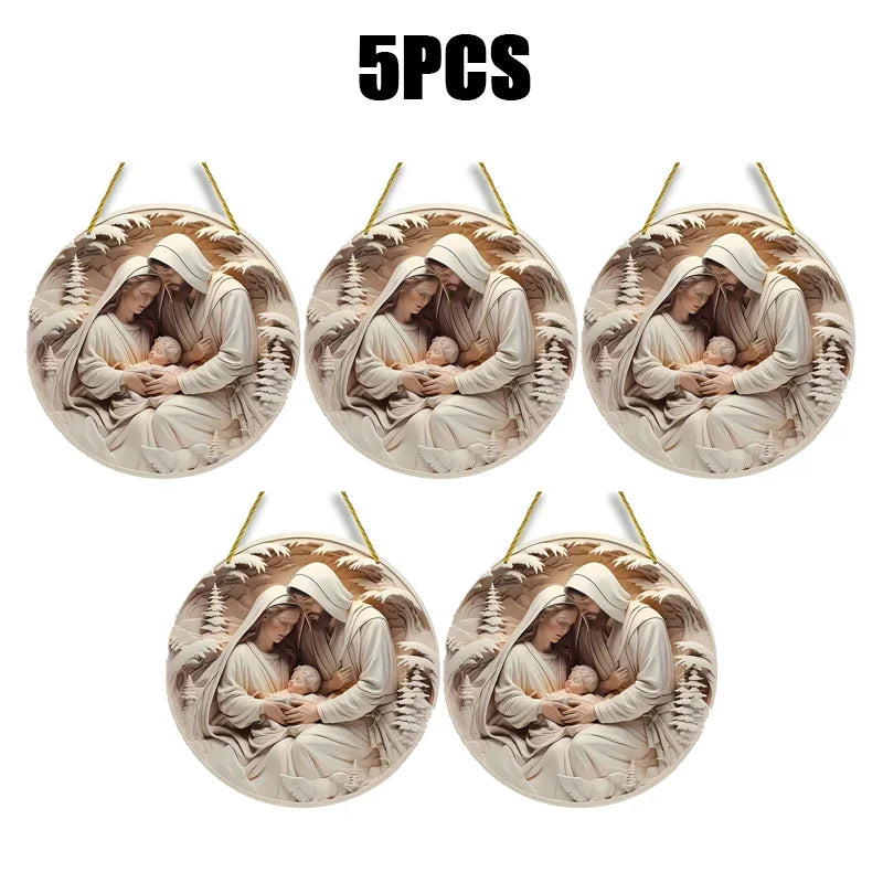 3D-Weihnachtsbaumschmuck „Heilige Nacht“ mit Christus Jesus