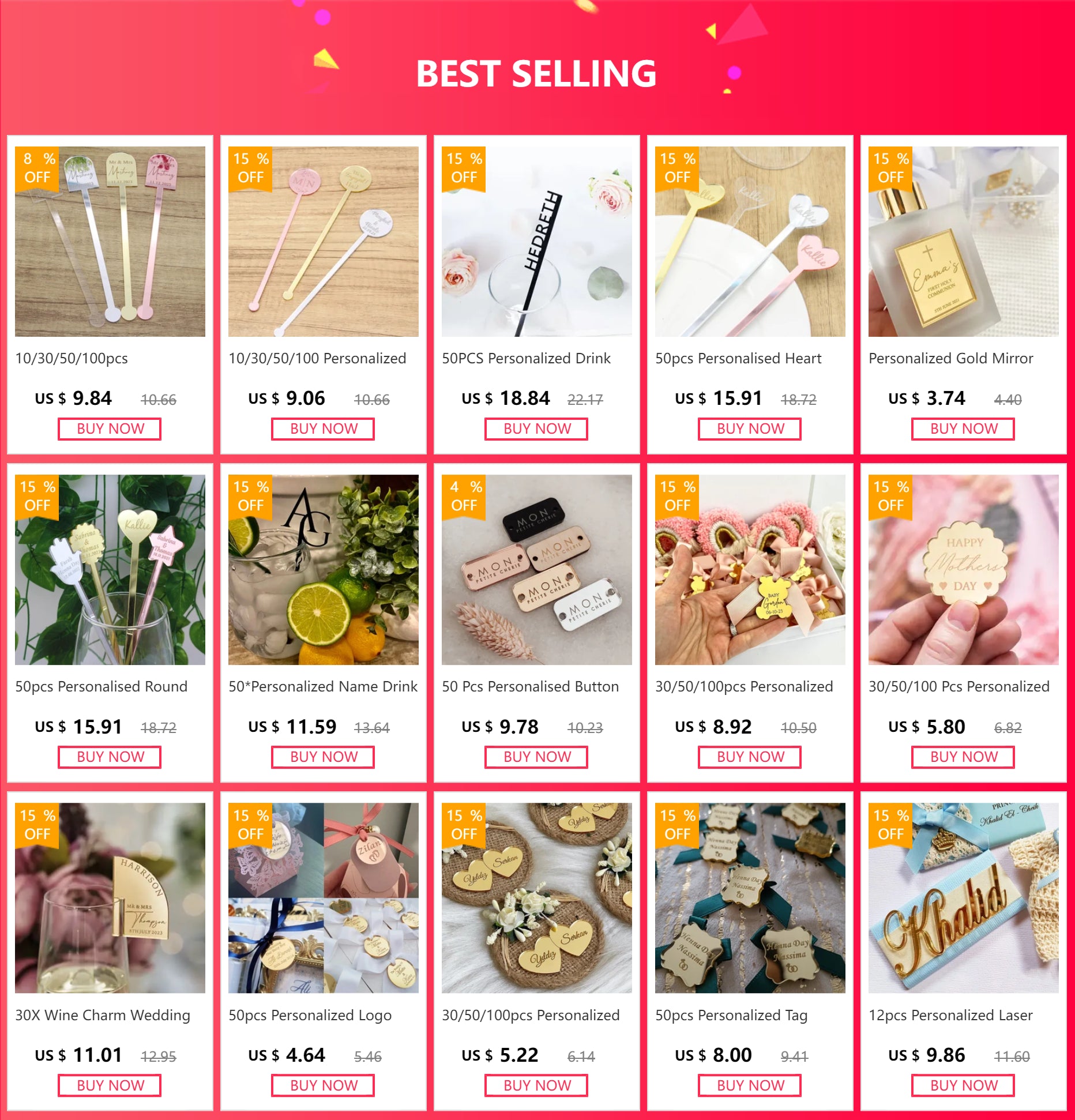 30 piezas de corona acrílica con espejo personalizado para bebé