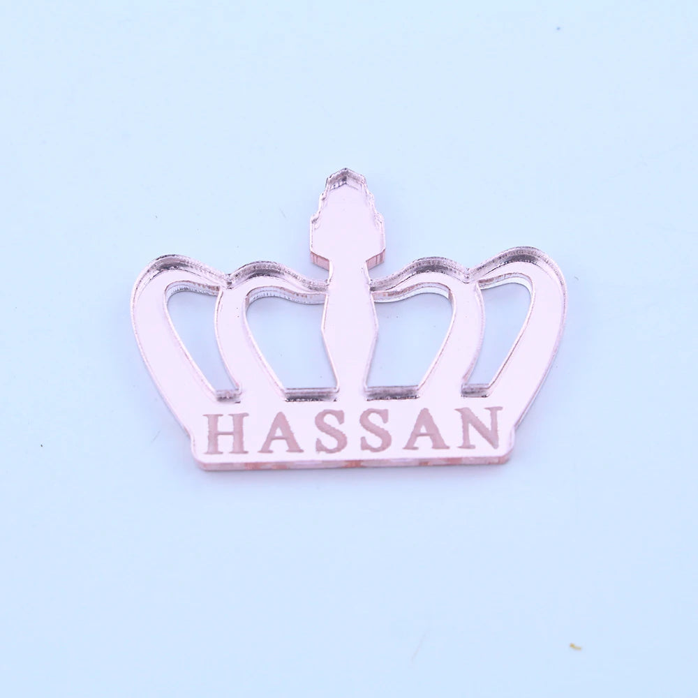 30 piezas de corona acrílica con espejo personalizado para bebé