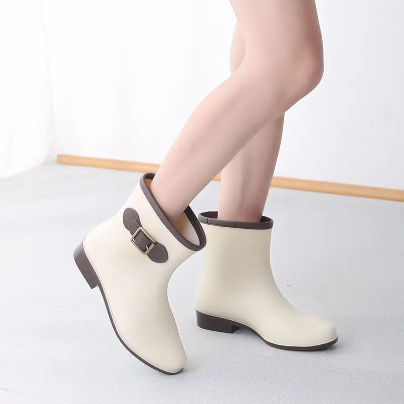 Stivali da pioggia impermeabili con fodera termica in gomma antiscivolo