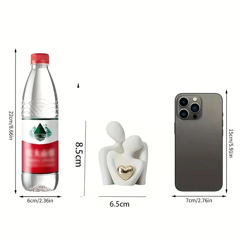 Set di statue ornamentali con abbraccio d'amore romantico, regalo per San Valentino.