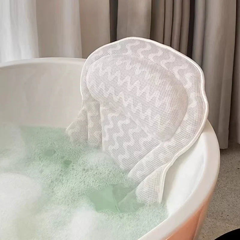 Almohada para el cuello, soporte para la espalda, reposacabezas, cojín antideslizante para baño