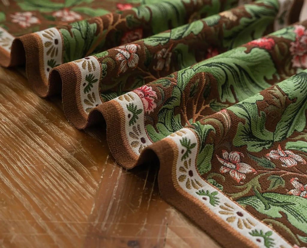 Pflanzenblumen-Tischläufer mit Quasten, Jacquard, Wohnzimmer