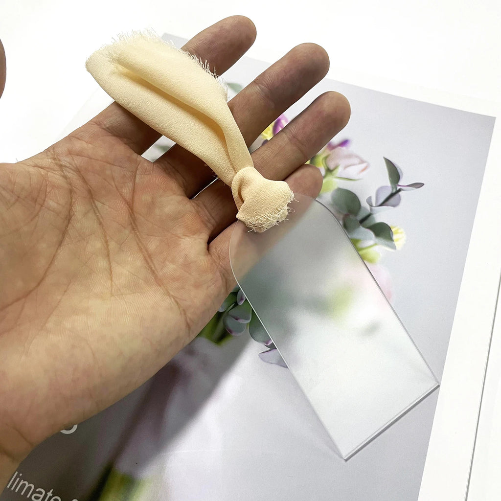 Segnaposto per matrimonio in acrilico, con etichetta in acrilico satinato, arco da 10/20/50 pezzi