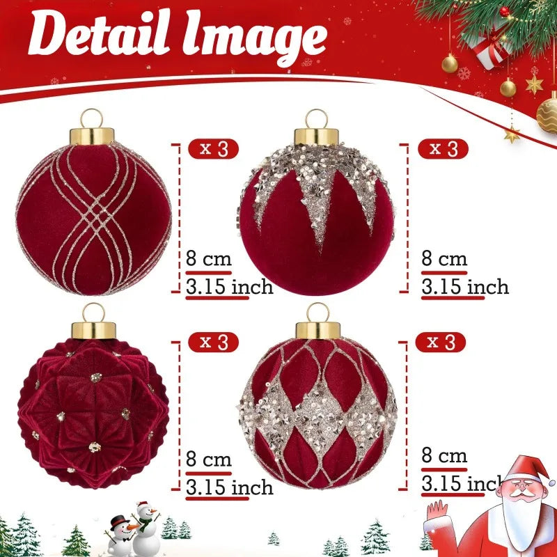 Palline di Natale decorative per l'albero, 12 pezzi.