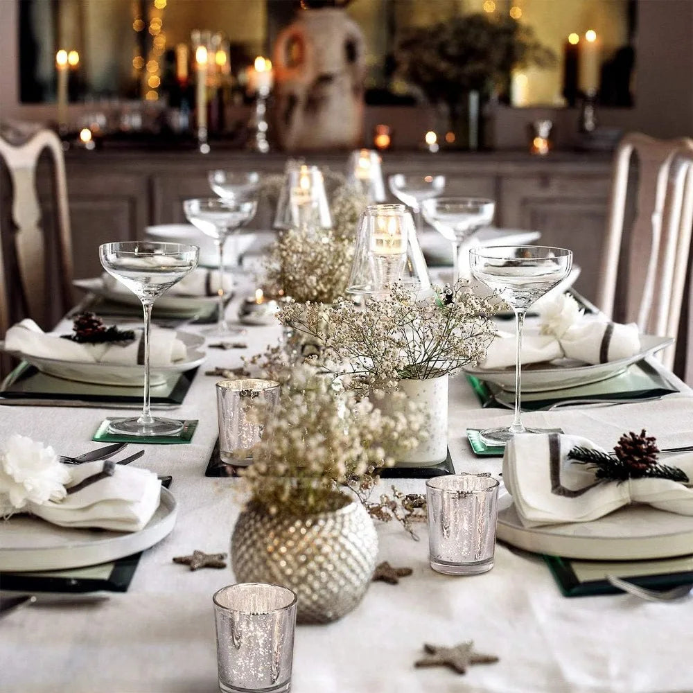 Teelichthalter aus Quecksilberglas