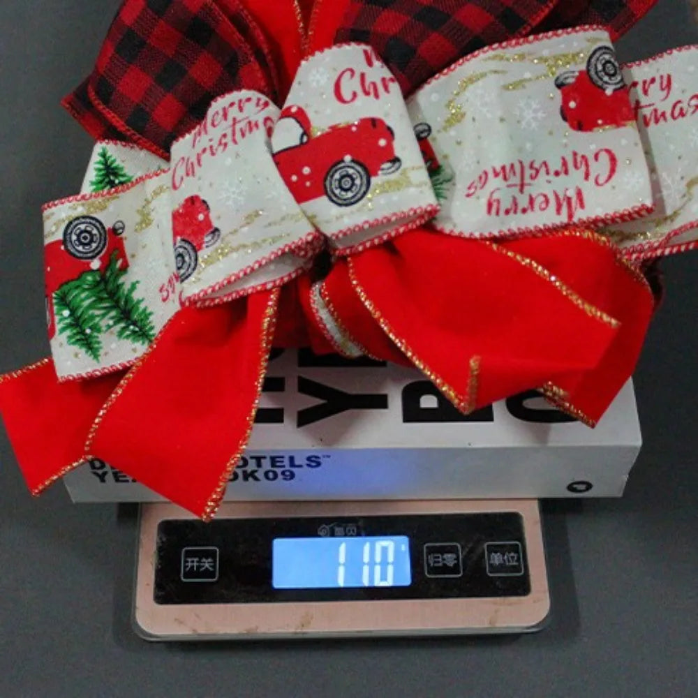 Decoración navideña con lazo para árbol colgante con cinta larga